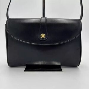Authentic vintage Gucci Shoulder Bag Interlocking GG Black Leather